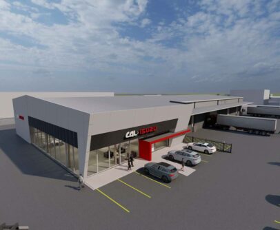 An impression of the new $12 million CAL Isuzu truck dealership to be built in Whangārei